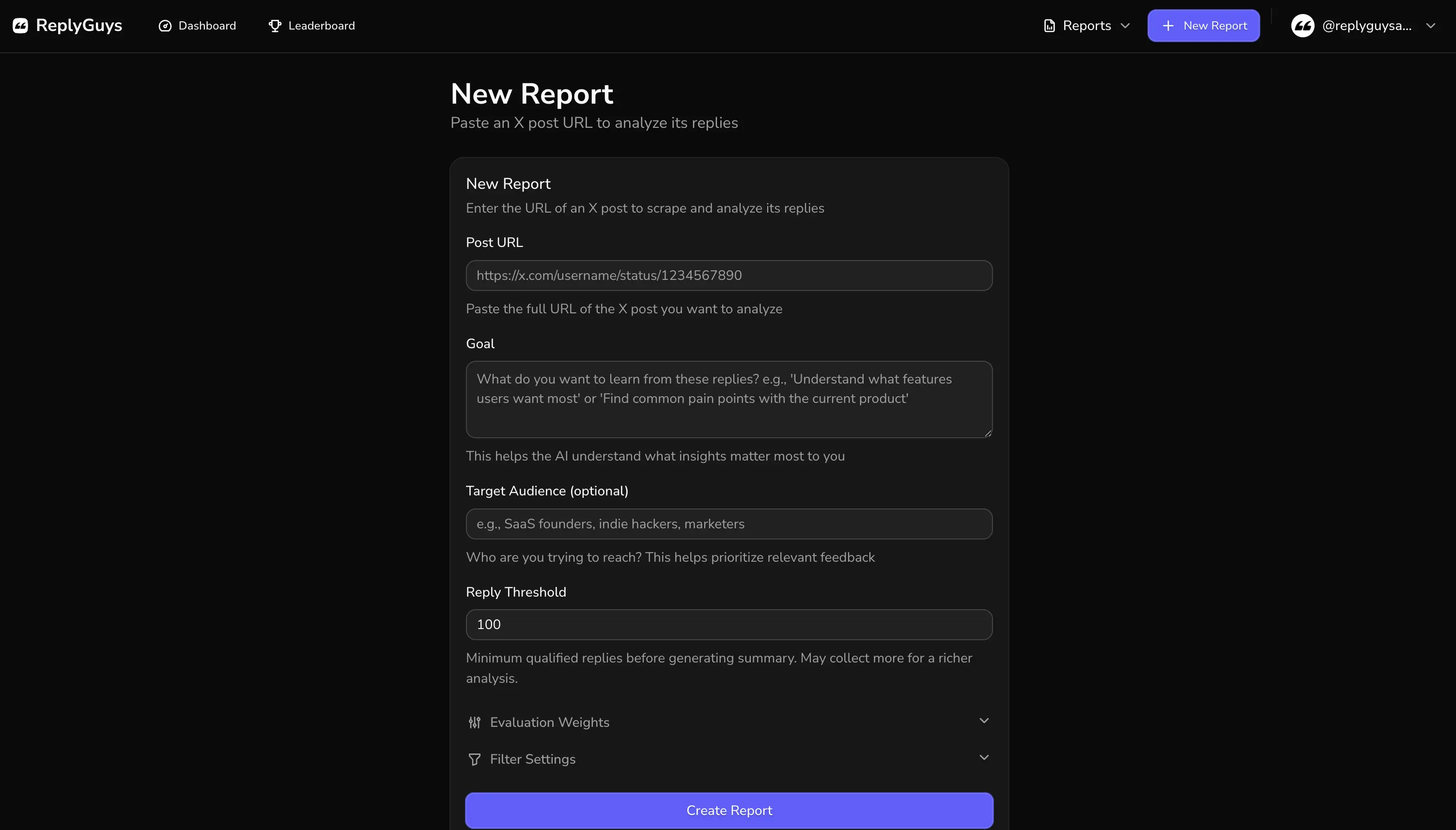 Create Report