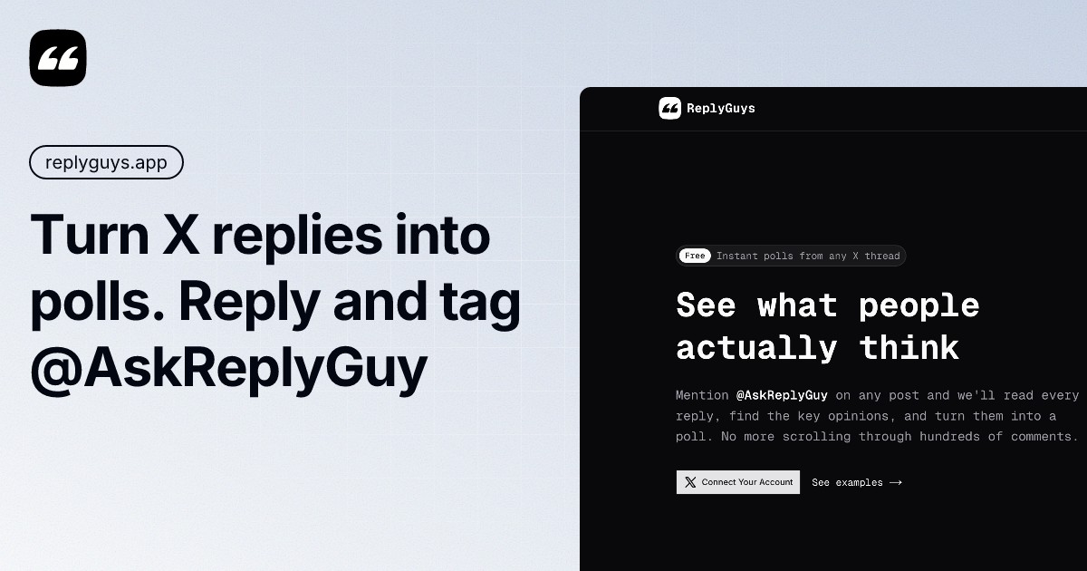 ReplyGuys - Turn X Comments into Content & Insights